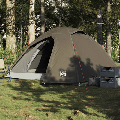 3-personers campingtelt vandtæt kuppel brun
