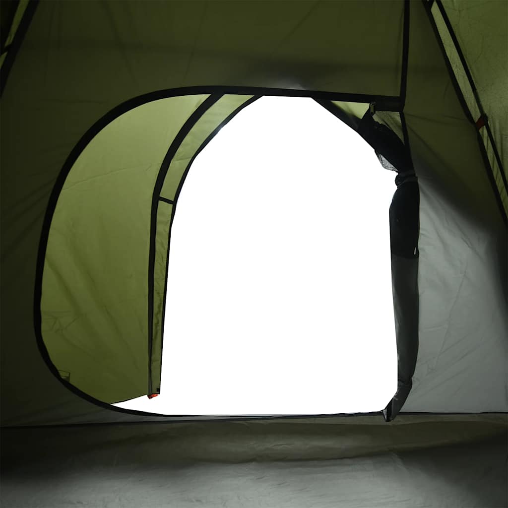 4-personers campingtelt vandtæt kuppel olivengrøn