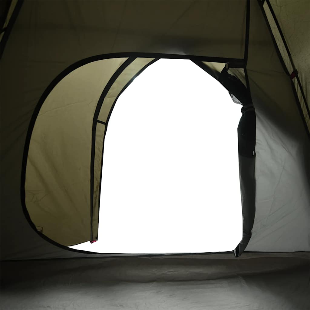 4-personers campingtelt vandtæt kuppel brun