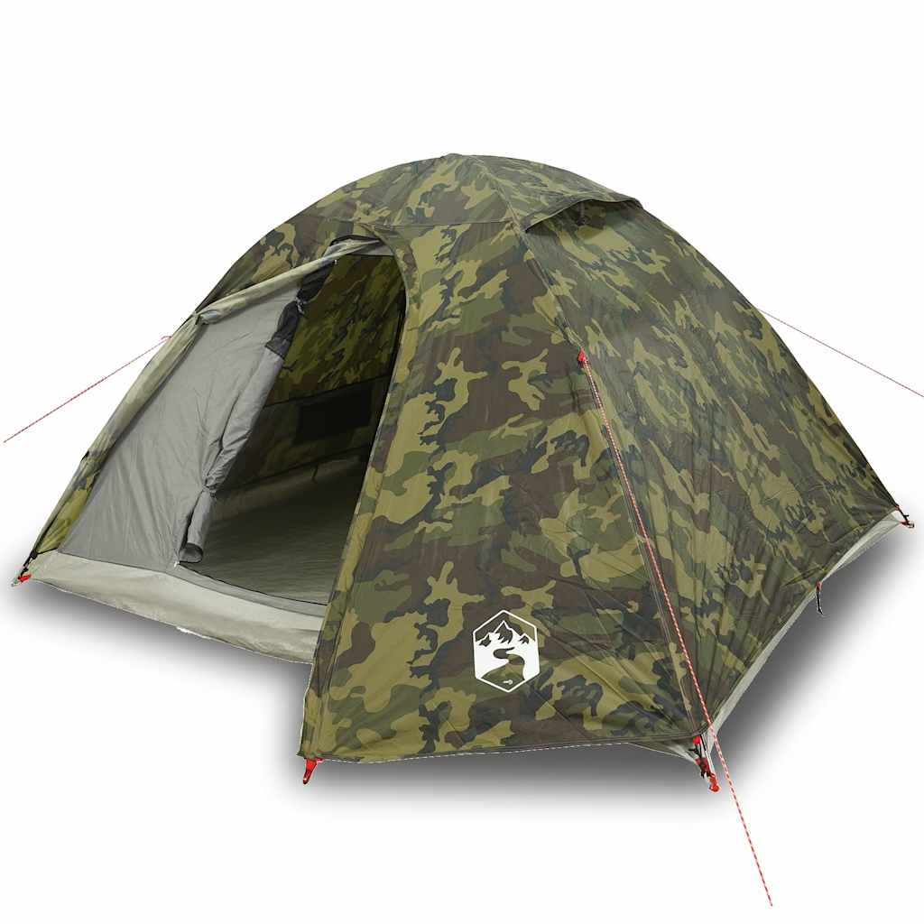4-personers campingtelt vandtæt kuppel camouflage