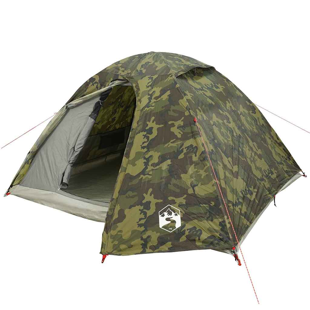 4-personers campingtelt vandtæt kuppel camouflage
