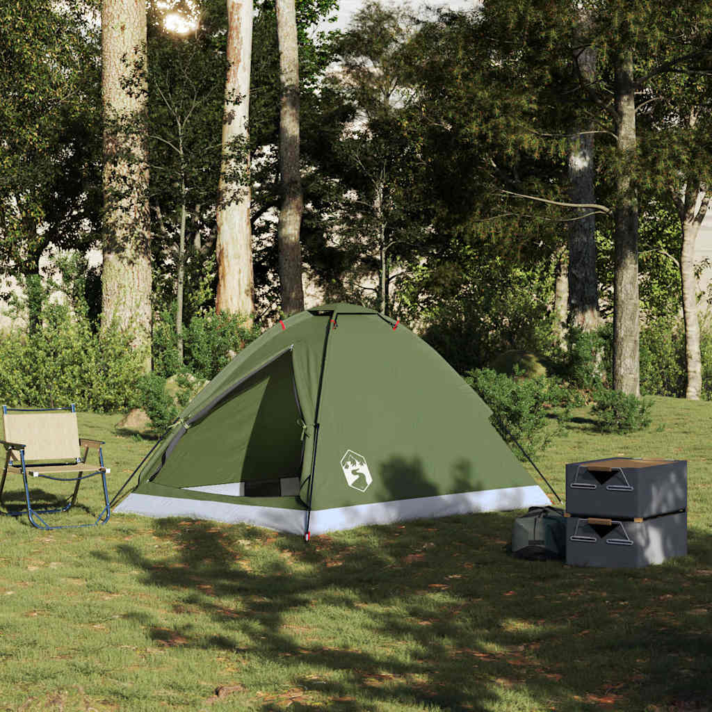 2-personers campingtelt vandtæt kuppel olivengrøn