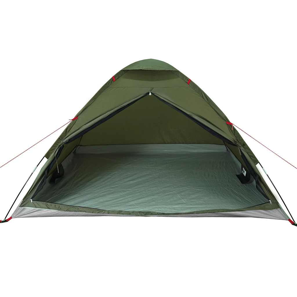 4-personers campingtelt vandtæt kuppel olivengrøn
