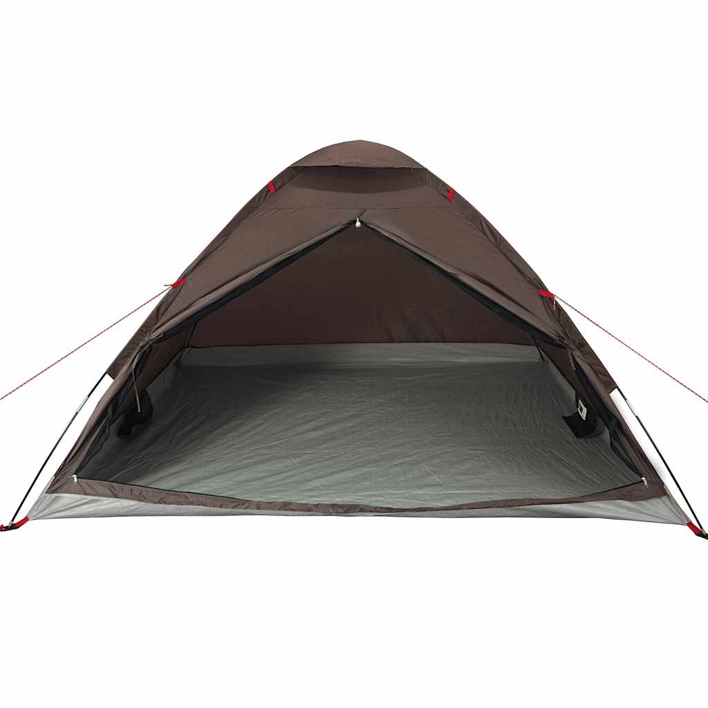 4-personers campingtelt vandtæt kuppel brun