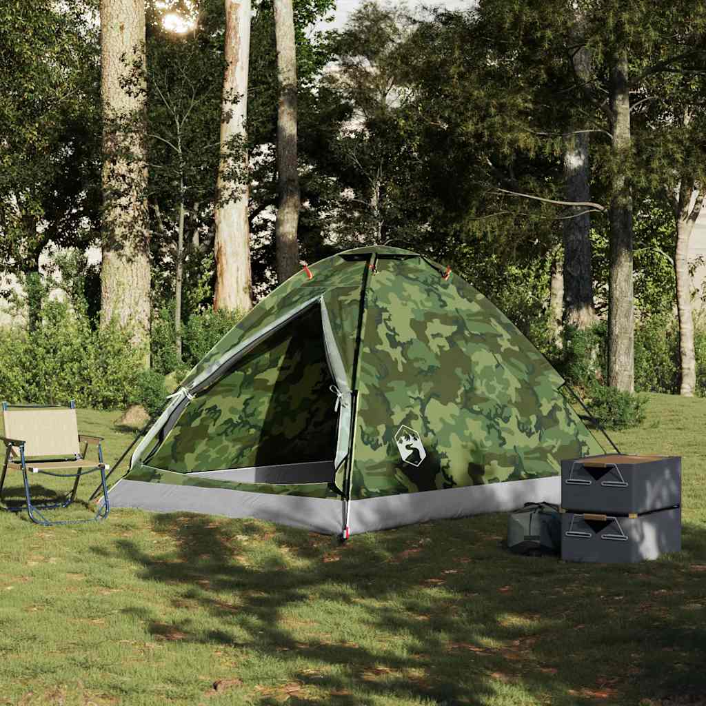 4-personers campingtelt vandtæt kuppel camouflage