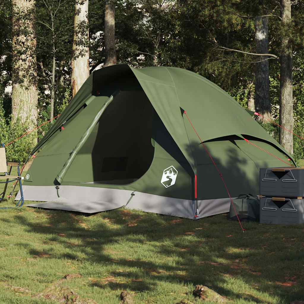 2-personers campingtelt vandtæt kuppel olivengrøn