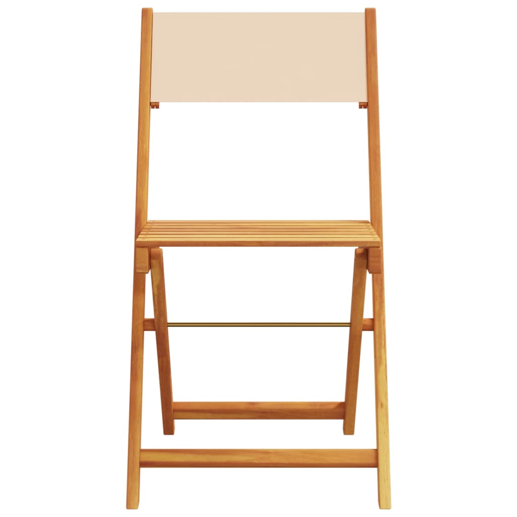 spisebordssæt til haven 5 dele stof og massivt træ beige