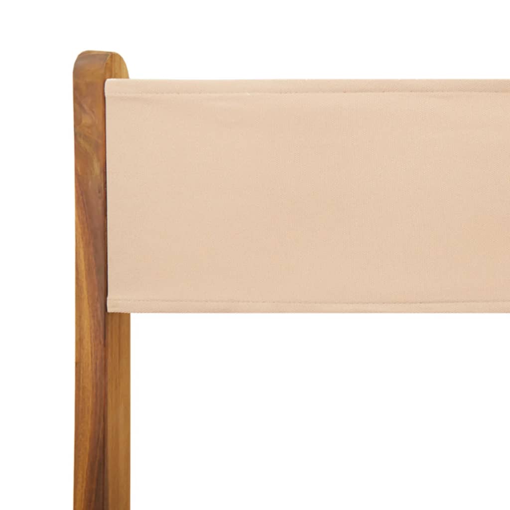 spisebordssæt til haven 5 dele stof og massivt træ beige