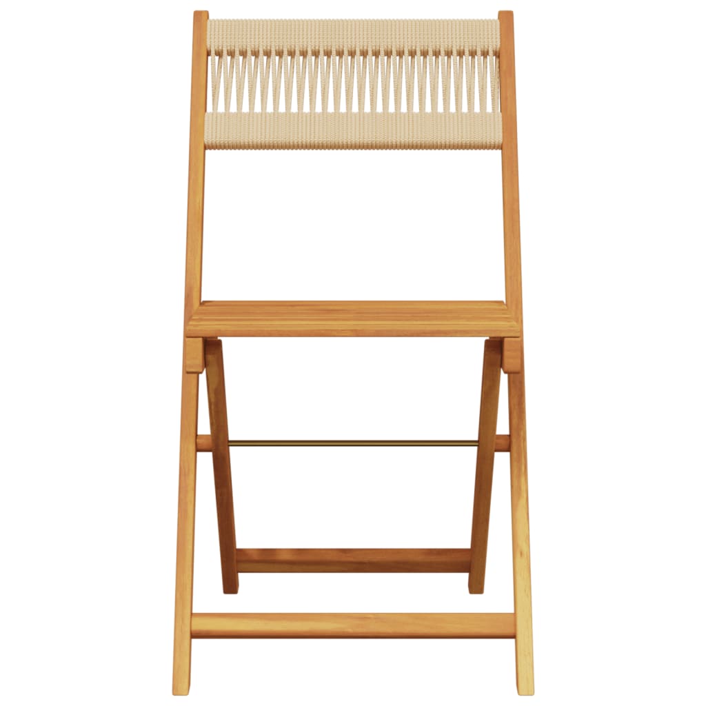 spisebordssæt til haven 5 dele polypropylen + massivt træ beige