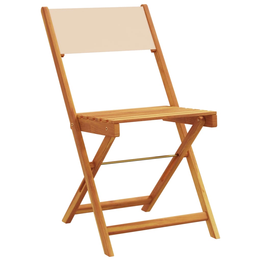 spisebordssæt til haven 5 dele stof og massivt træ beige