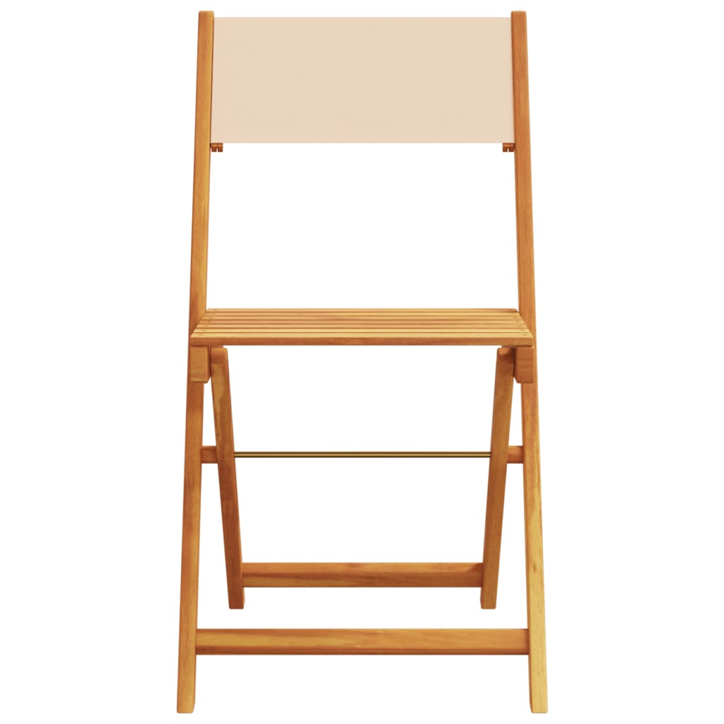 spisebordssæt til haven 5 dele stof og massivt træ beige