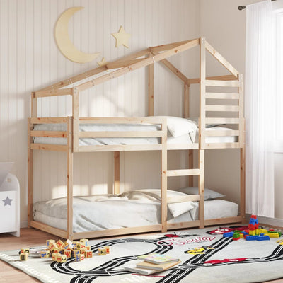 køjeseng uden madras 90x190 cm massivt fyrretræ