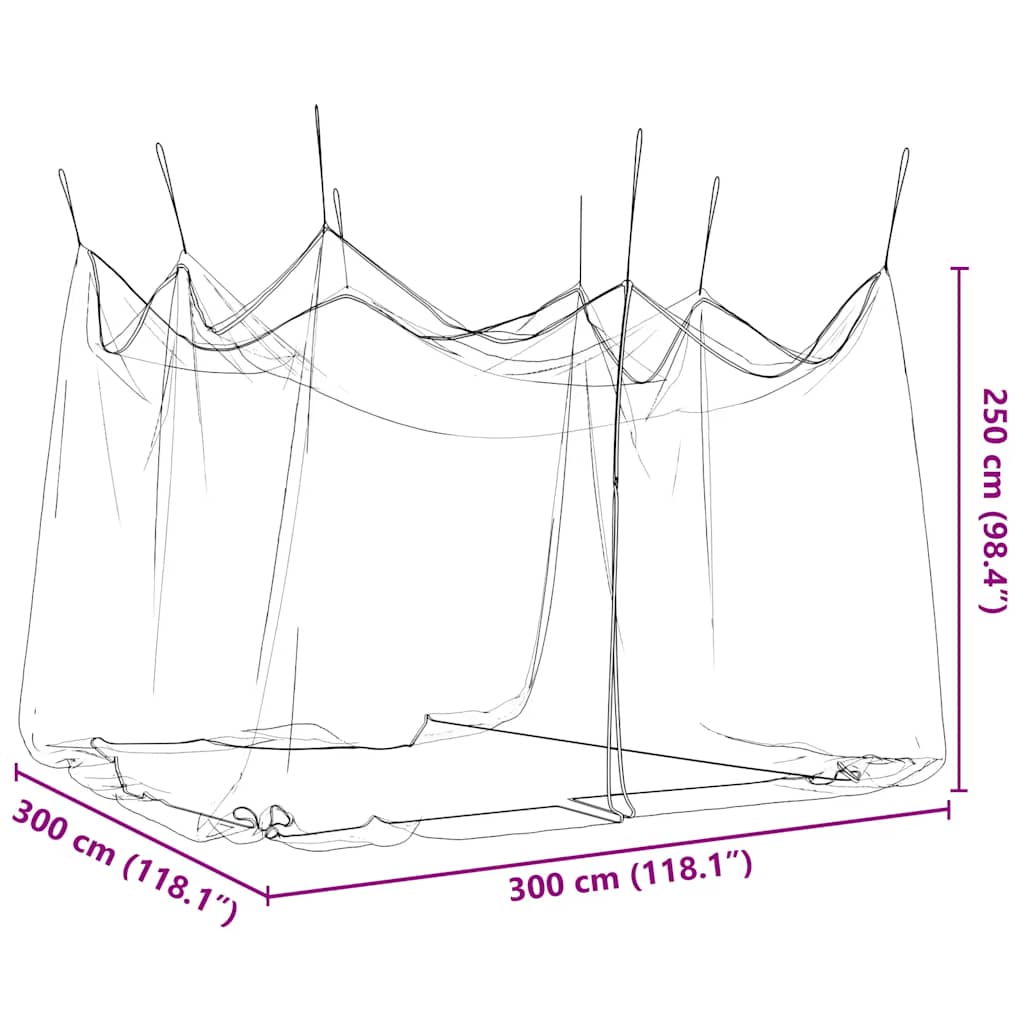 myggenet til udendørs brug 220 mesh sort 300x300x250 cm