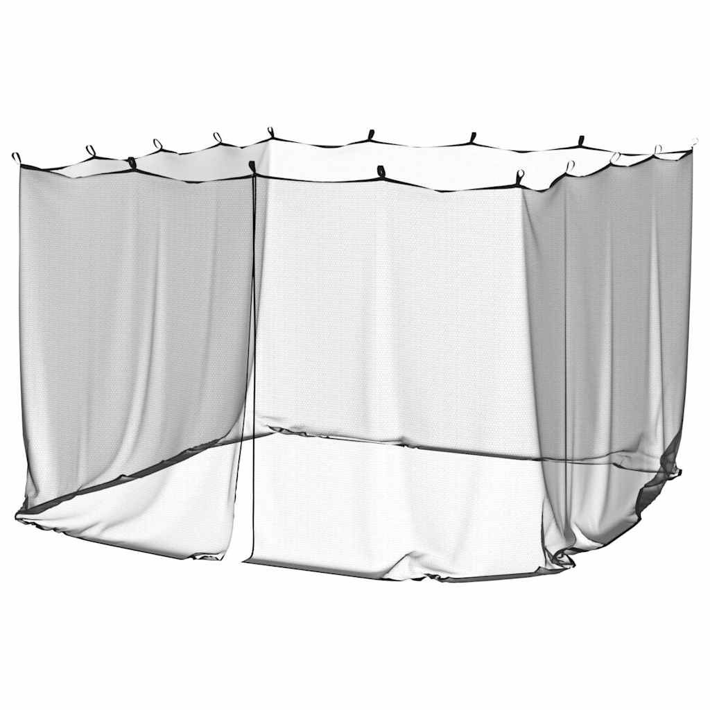 Myggenet til pavillon Rektangulær 220 mesh Sort Polyester