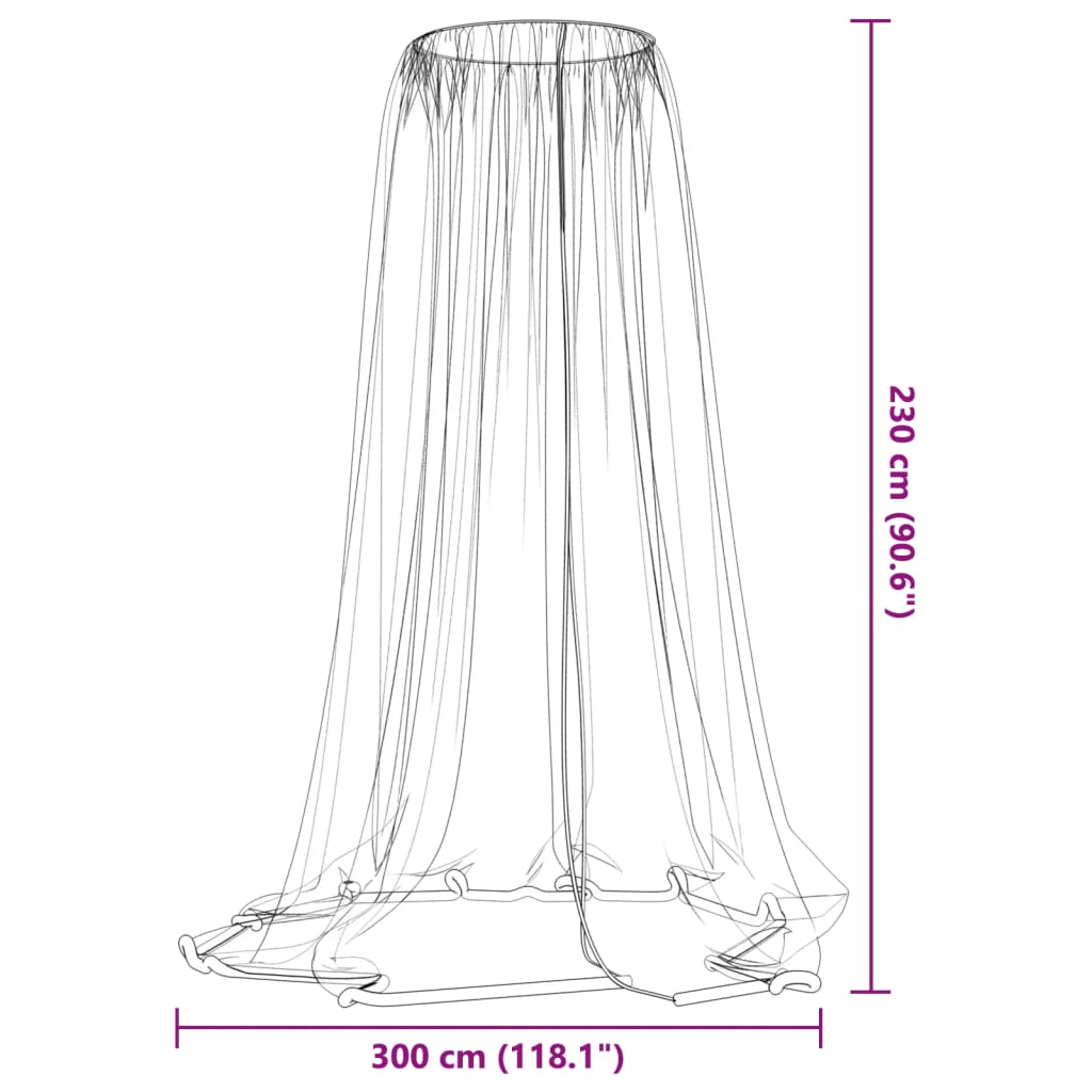 myggenet til parasol 220 Φ300x230 cm trådnet sort