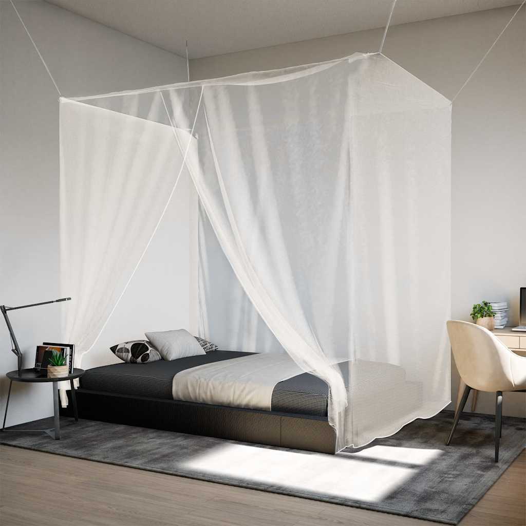 hængende myggenet 220x120x150 cm trådnet hvid