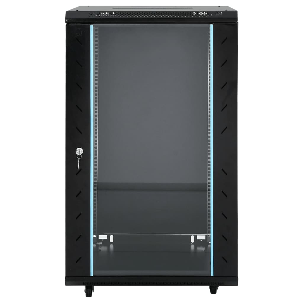 Netværksskab med opbevaring Sort 600 x 600 x 1000 mm Stål