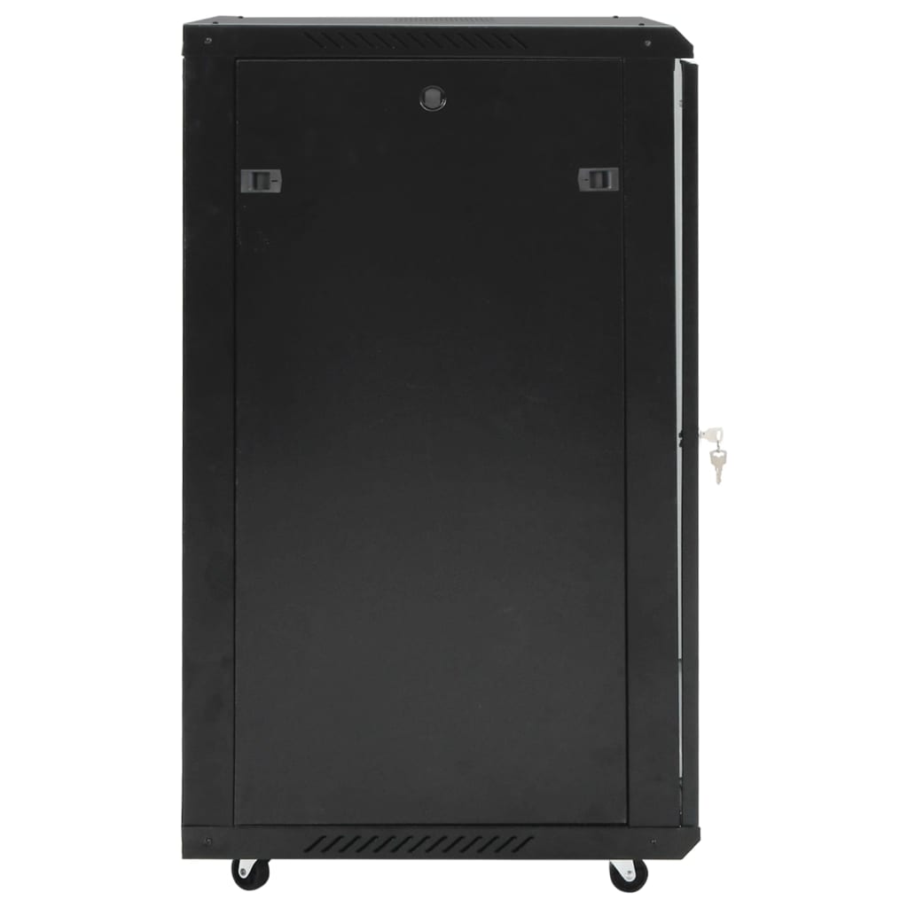 Netværksskab med opbevaring Sort 600 x 600 x 1000 mm Stål
