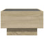 sofabord med LED-lys 50x50x30 cm konstrueret træ sonoma-eg