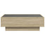 sofabord med LED-lys 90x50x30 cm konstrueret træ sonoma-eg