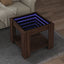sofabord med LED-lys 53x53x45 cm konstrueret træ brunt eg