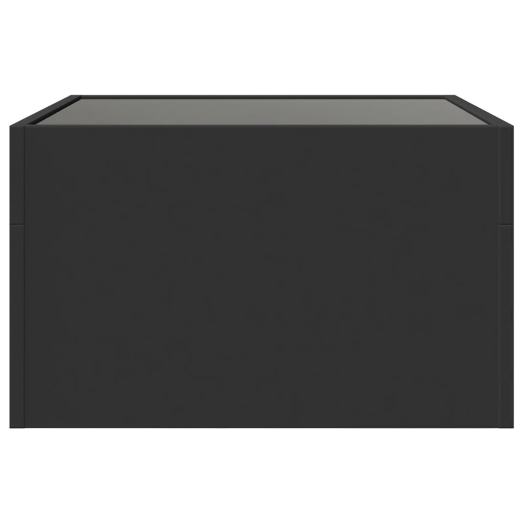 sofabord med Infinity LED-lys 50x50x30 cm sort