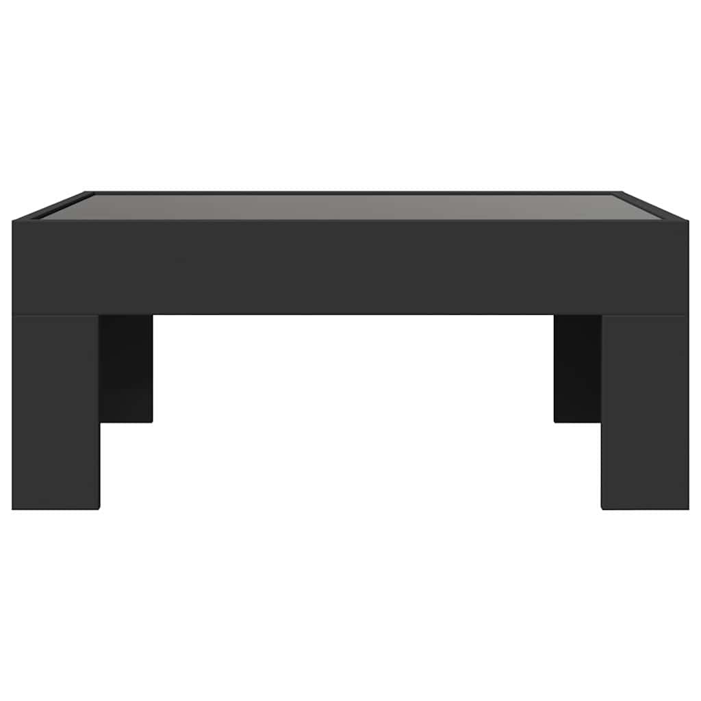 sofabord med Infinity LED-lys 70x50x30 cm sort