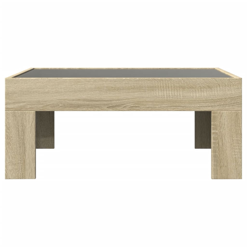 sofabord med Infinity LED-lys 70x50x30 cm sonoma-eg
