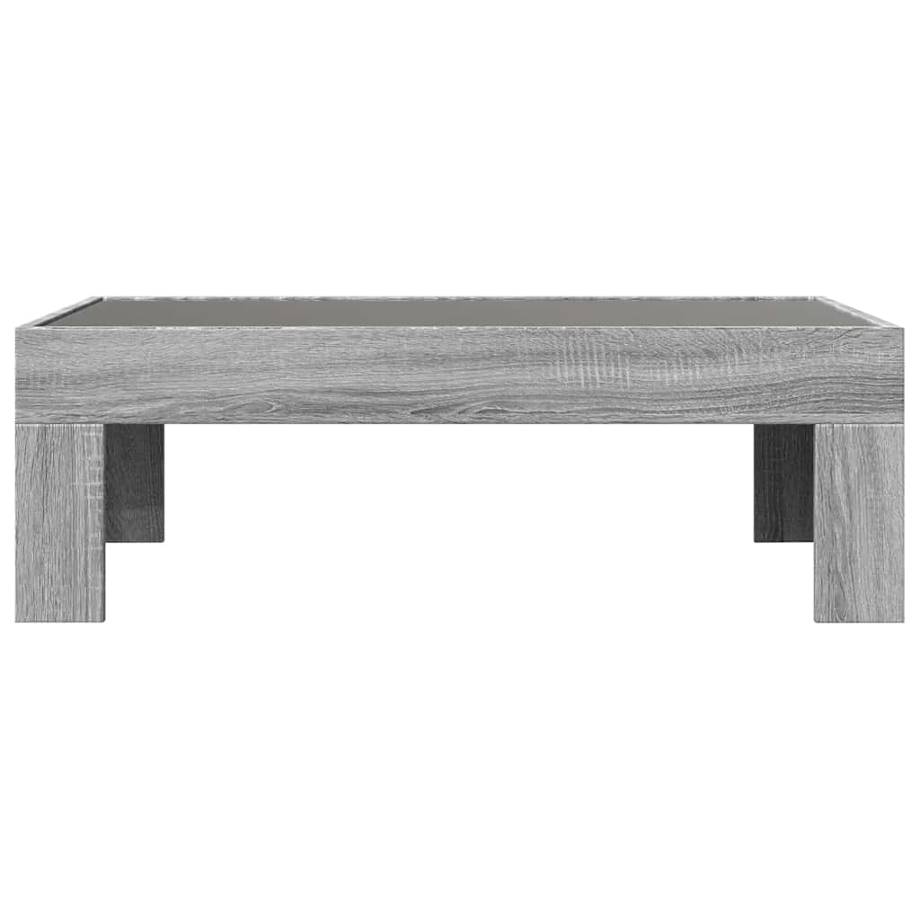 sofabord med Infinity LED-lys 90x50x30 cm grå sonoma-eg