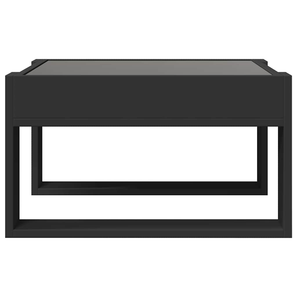 sofabord med Infinity LED-lys 50x53x30 cm sort