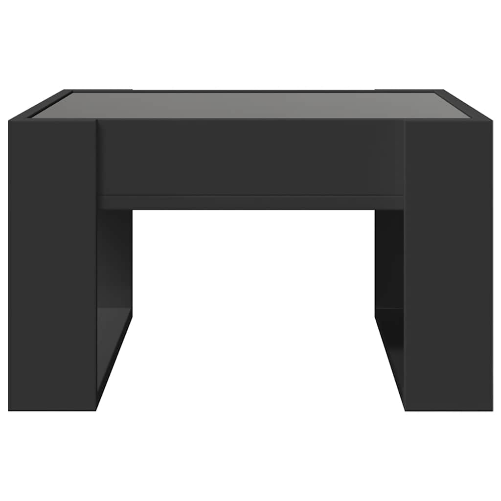 sofabord med Infinity LED-lys 50x53x30 cm sort