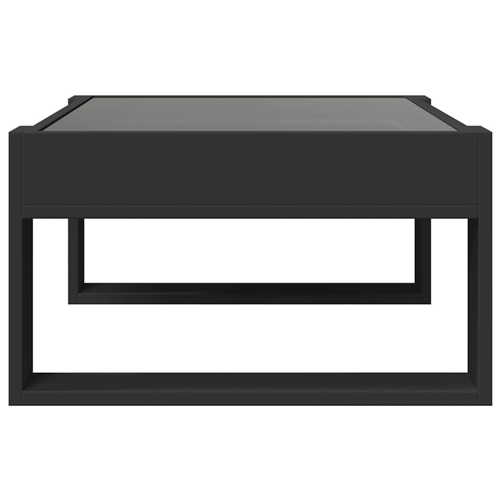 sofabord med Infinity LED-lys 70x53x30 cm sort