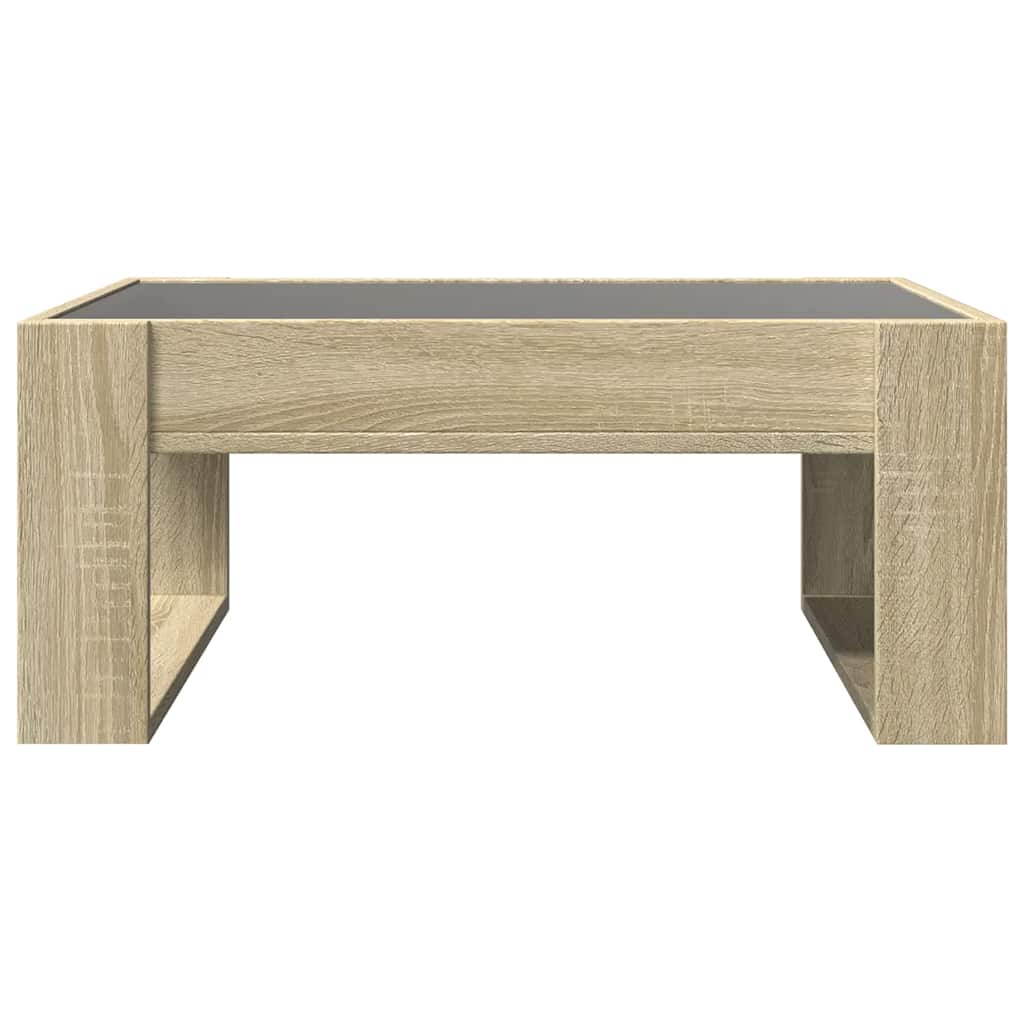 sofabord med Infinity LED-lys 70x53x30 cm sonoma-eg