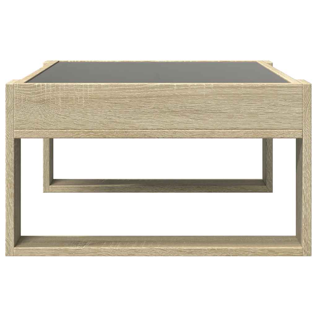 sofabord med Infinity LED-lys 70x53x30 cm sonoma-eg