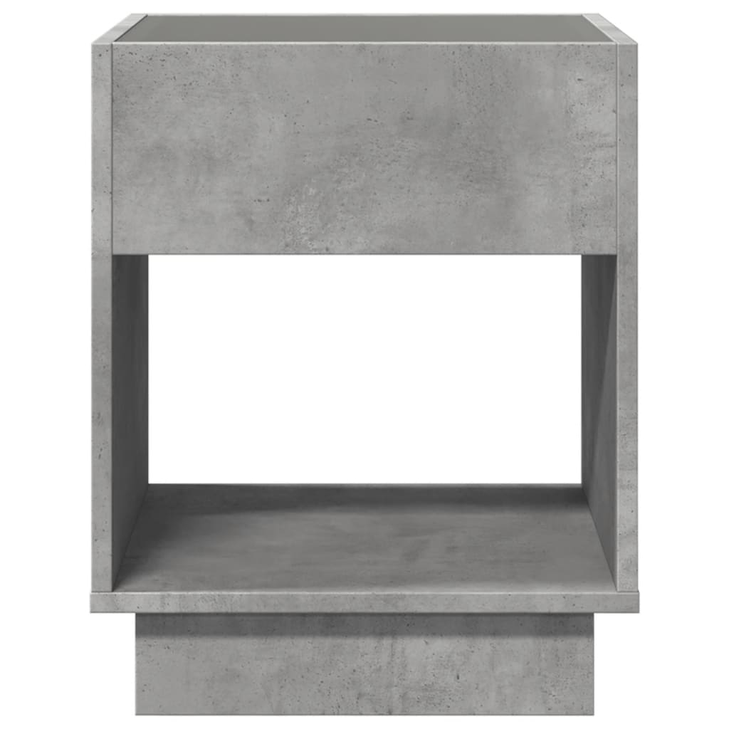 sofabord med Infinity LED-lys 40x40x50 cm betongrå