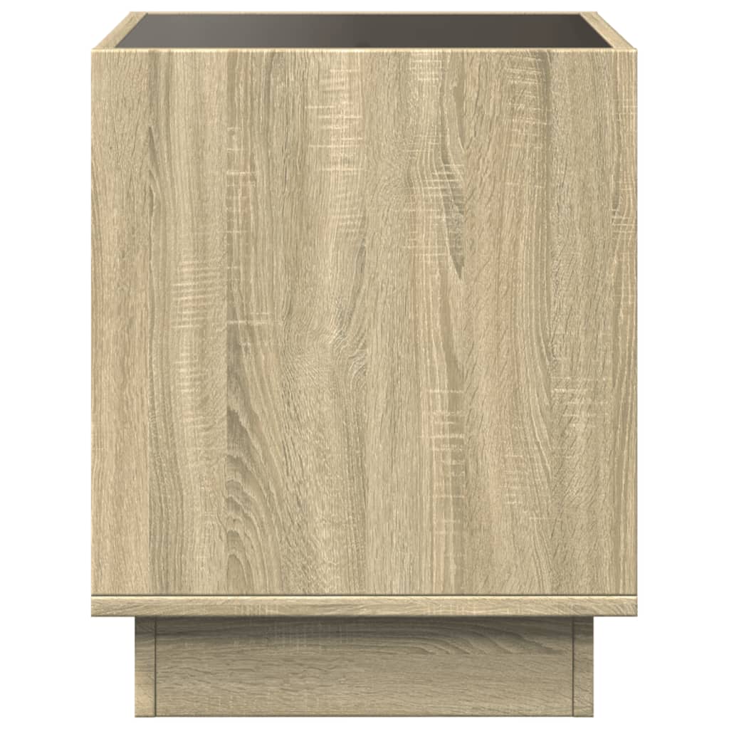 sofabord med Infinity LED-lys 50x50x50 cm sonoma-eg