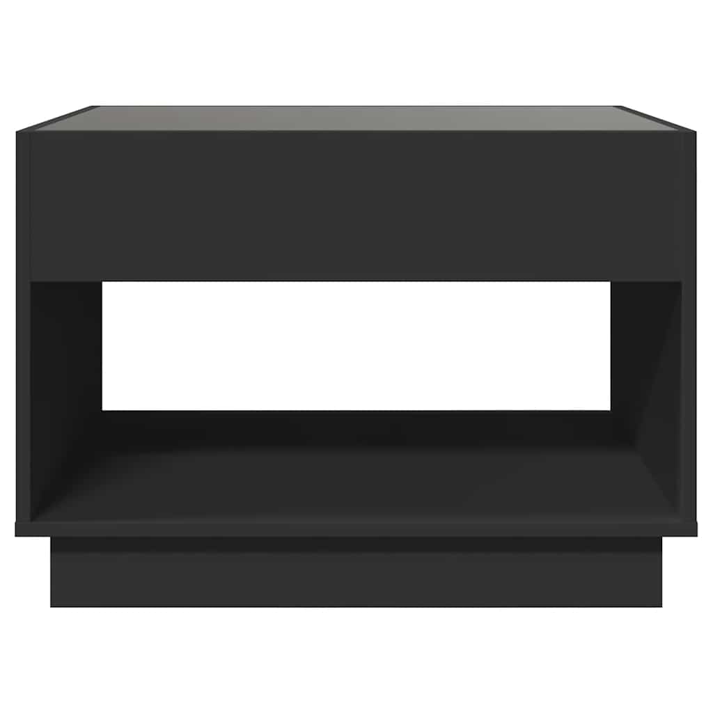 sofabord med Infinity LED-lys 70x50x50 cm sort