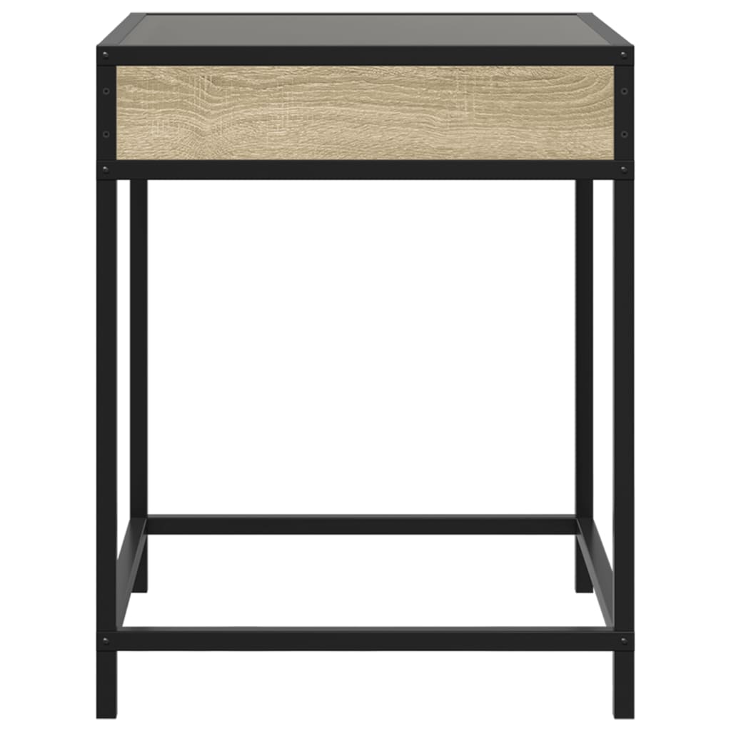 sofabord med Infinity LED-lys 40x40x51 cm sonoma-eg