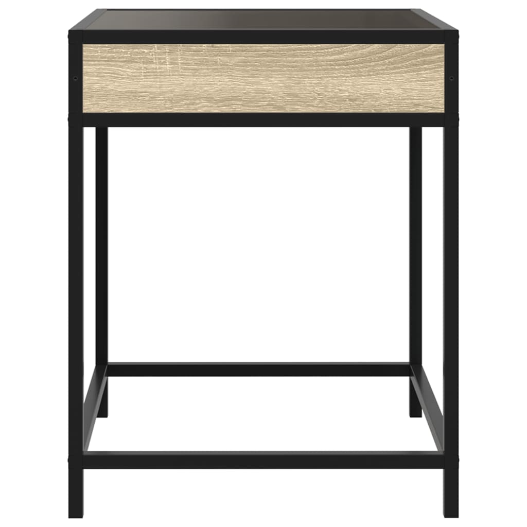 sofabord med Infinity LED-lys 40x40x51 cm sonoma-eg