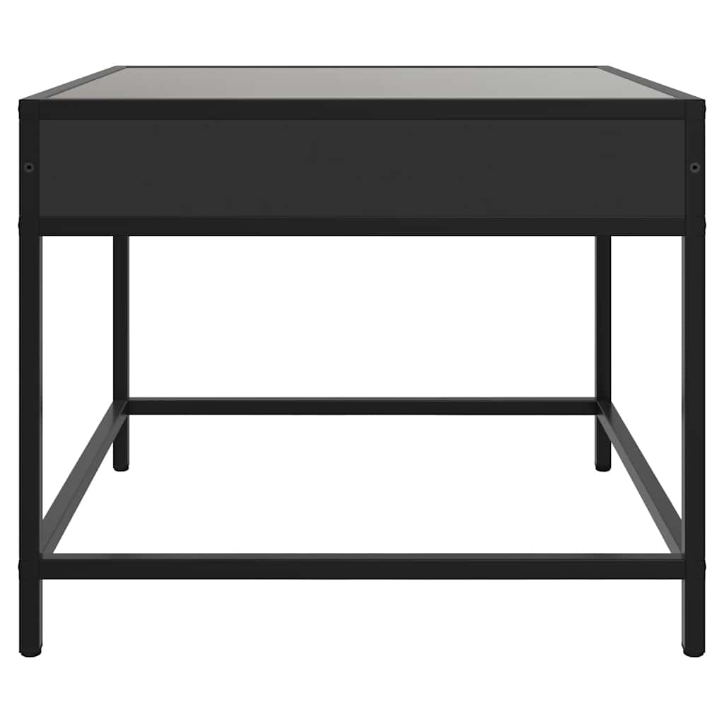 sofabord med Infinity LED-lys 50x50x41 cm sort