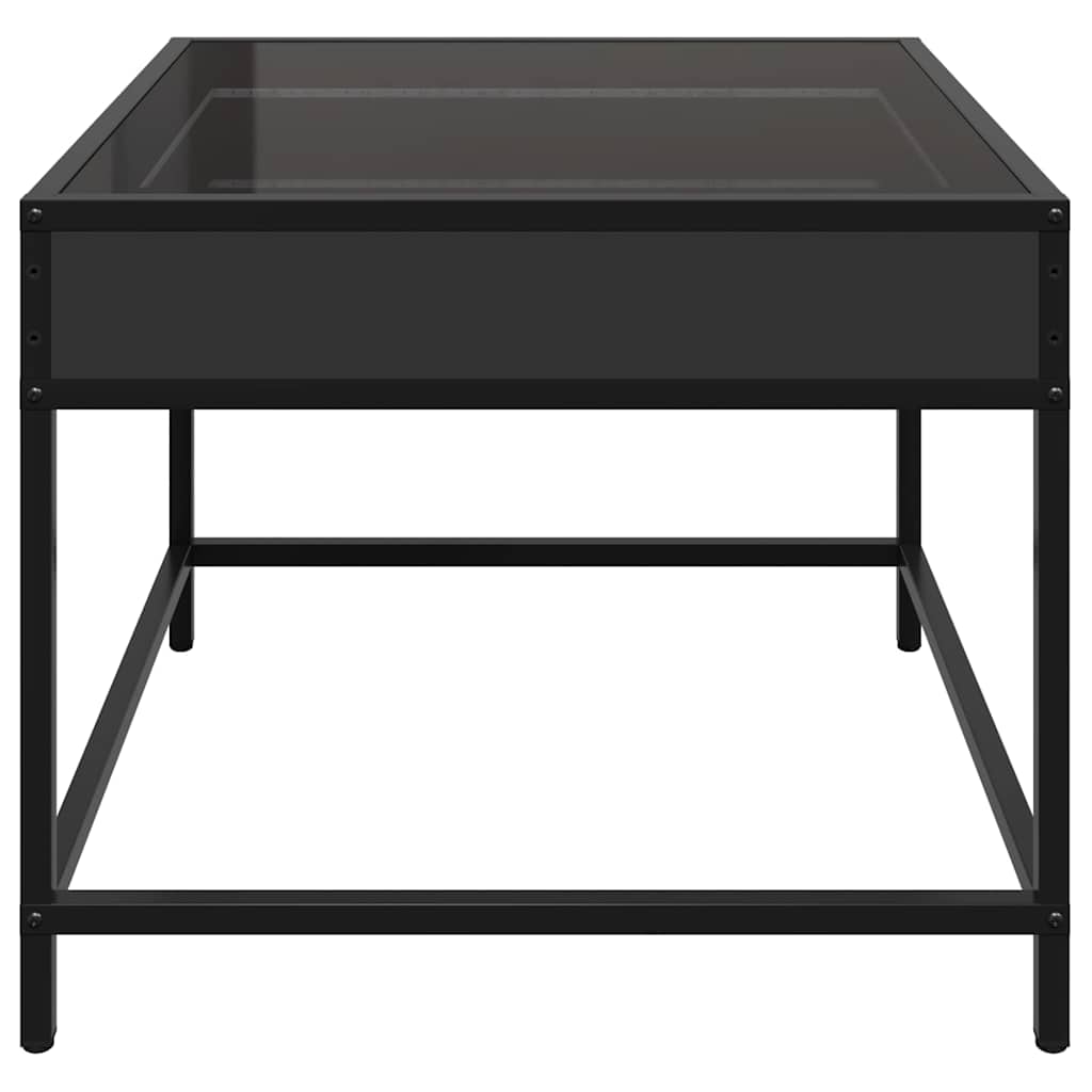 sofabord med Infinity LED-lys 50x50x41 cm sort