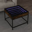 sofabord med Infinity LED-lys 50x50x41 cm røget egetræsfarve