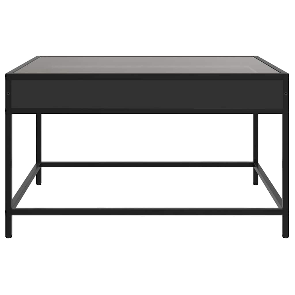 sofabord med Infinity LED-lys 70x50x41 cm sort