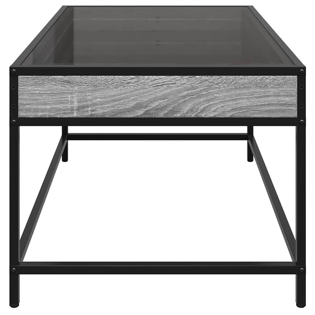 sofabord med Infinity LED-lys 70x50x41 cm grå sonoma-eg