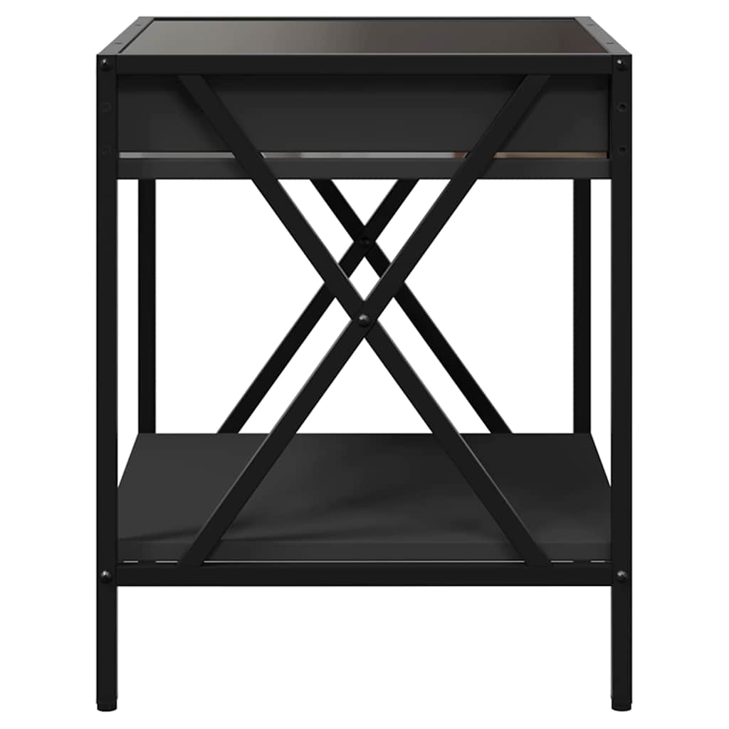 sofabord med Infinity LED-lys 40x40x49 cm sort