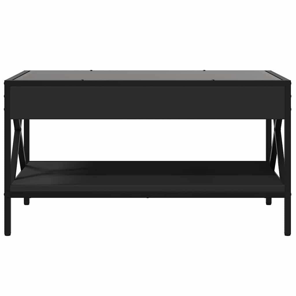 sofabord med Infinity LED-lys 70x50x38 cm sort