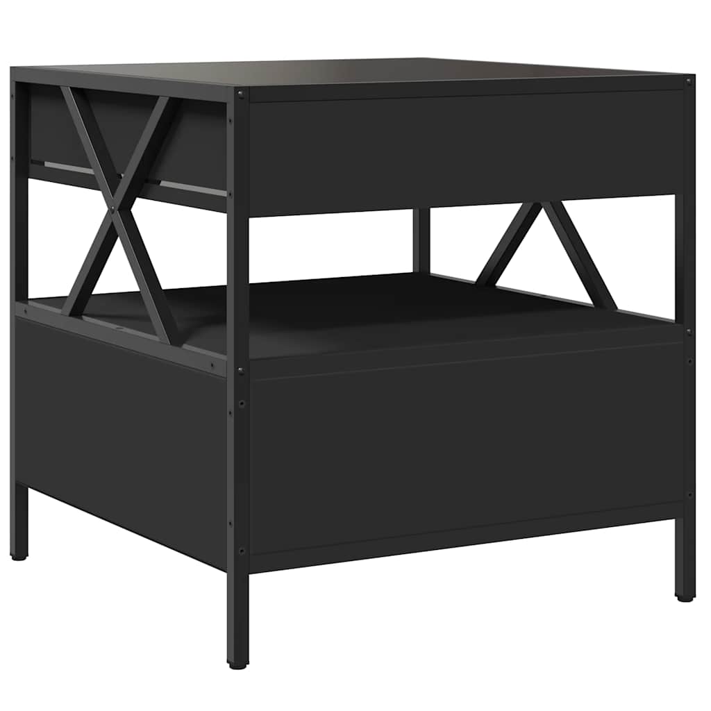 sofabord med Infinity LED-lys 50x50x51 cm sort