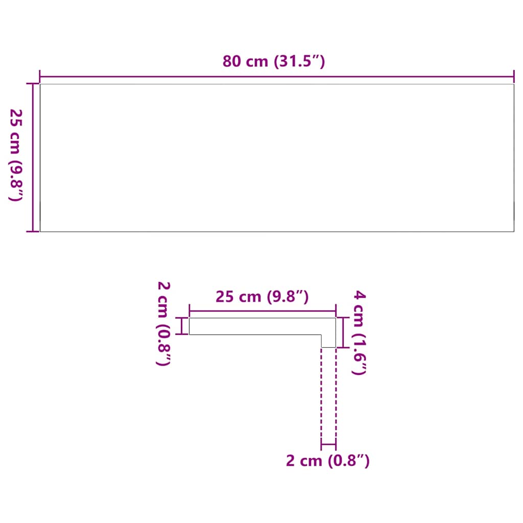 trappemåtter 4 stk ubehandlet 80x25x2 cm massivt egetræ