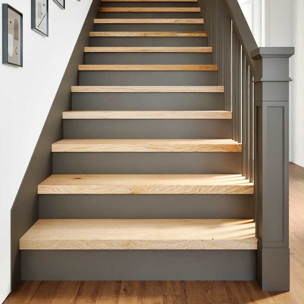 trappemåtter 4 stk ubehandlet 100x25x2 cm massivt egetræ