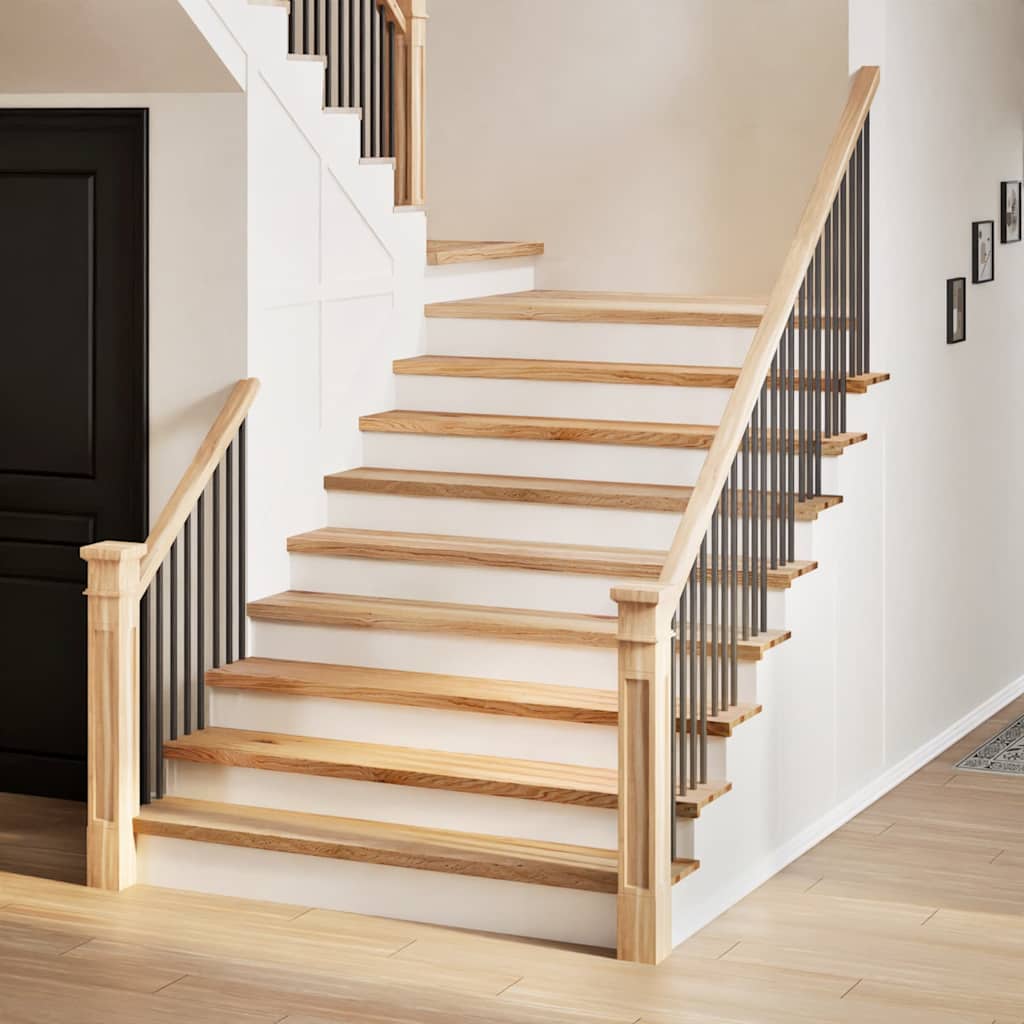 trappemåtter 4 stk ubehandlet 120x25x2 cm massivt egetræ